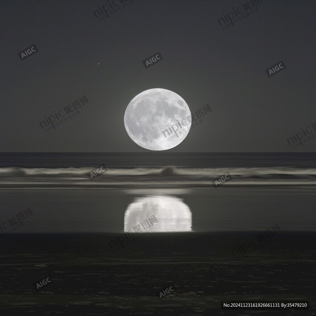大海大地月光自然