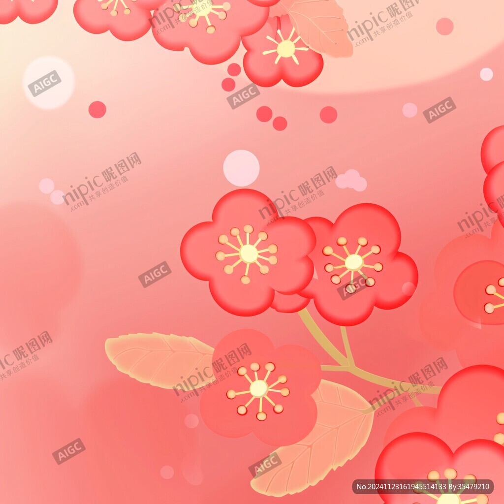 简红大气花朵