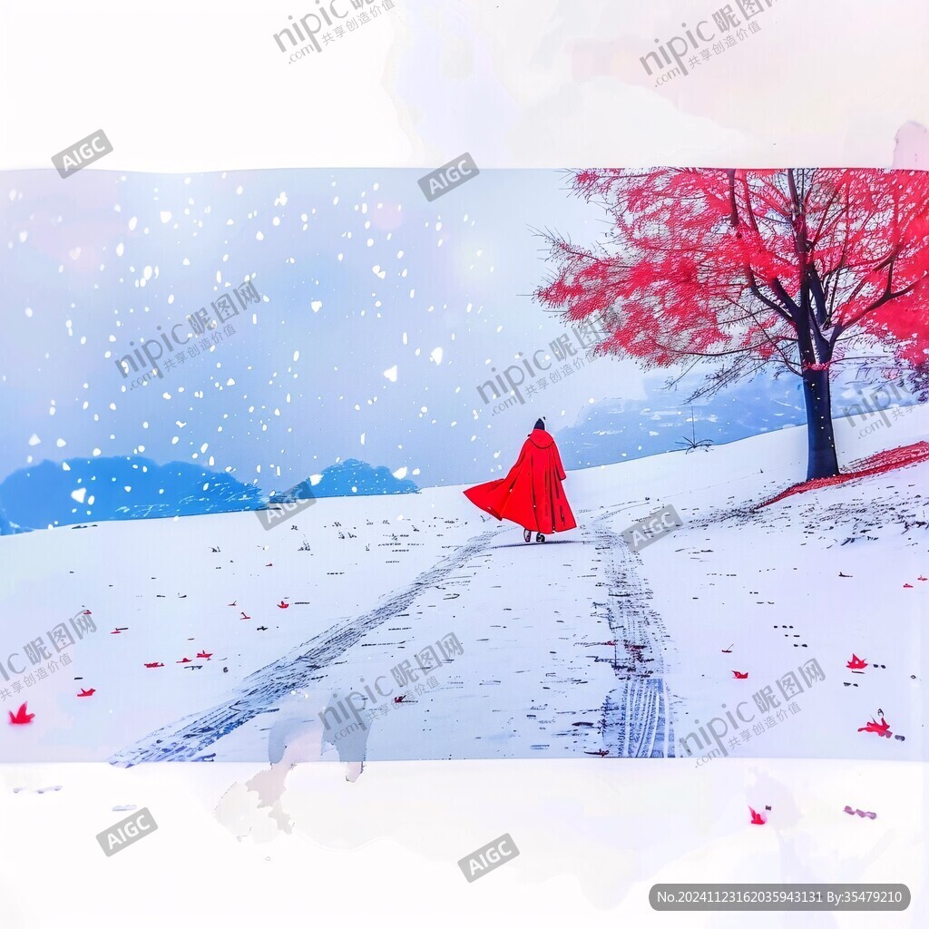 雪中一抹红