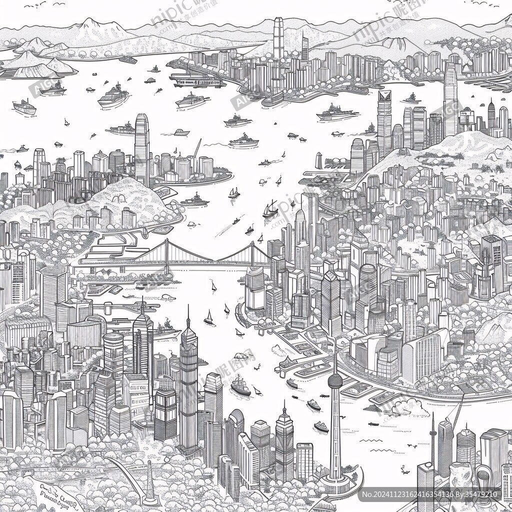 粤港澳大湾区线描