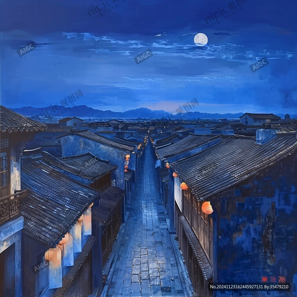 束河古镇插画
