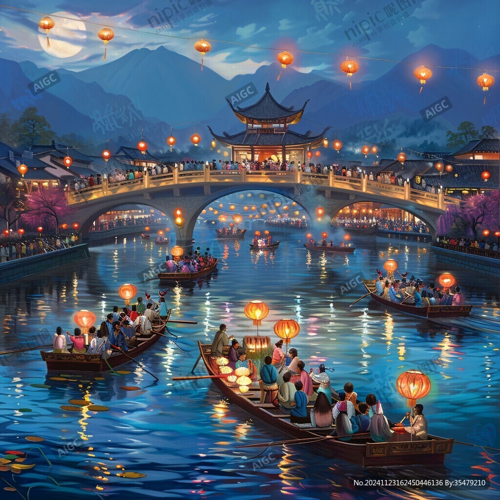 灯会划船