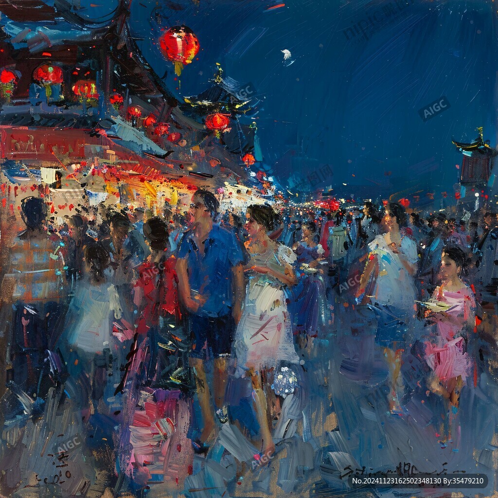 集市场景绘画