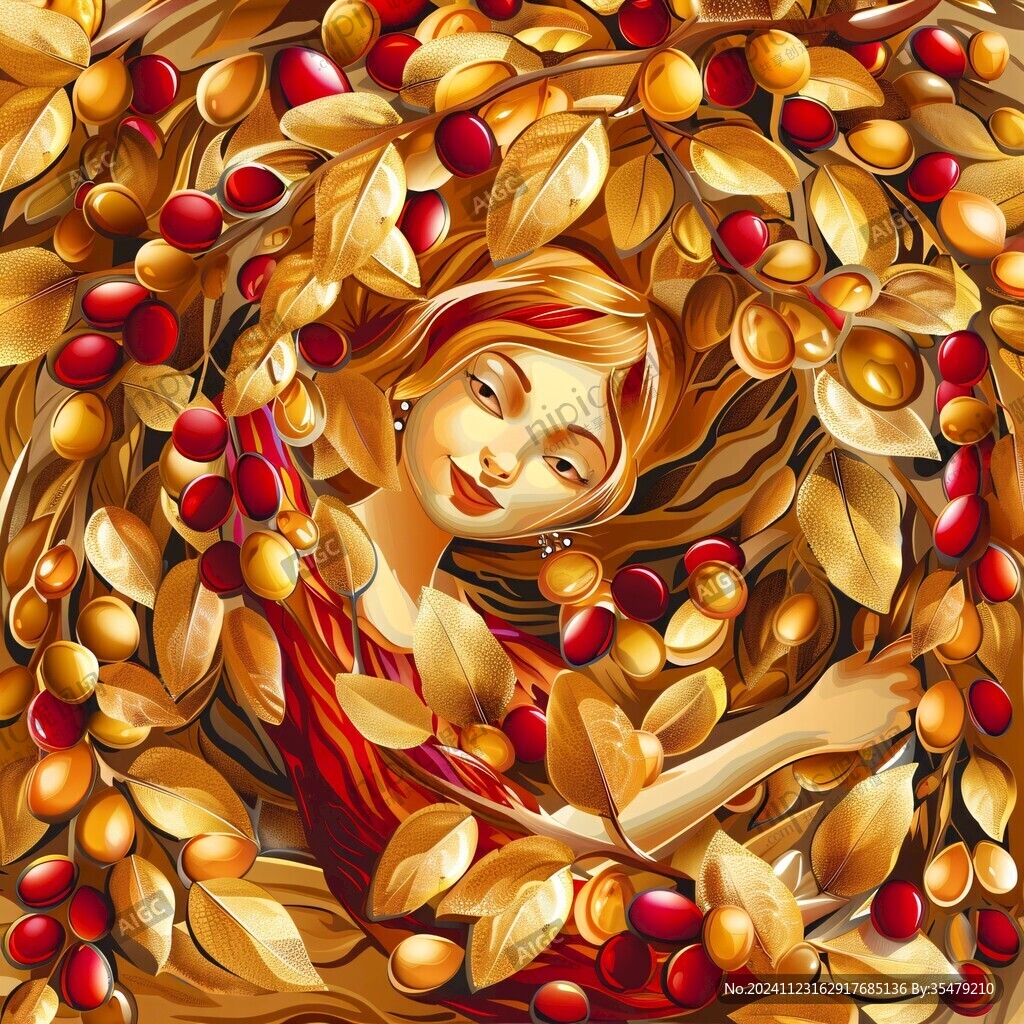 红枣美女插画