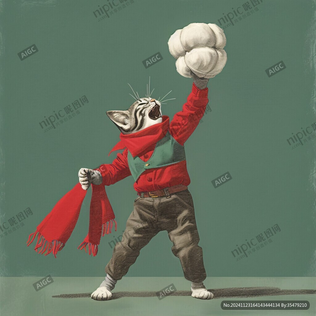 搞怪猫咪插画