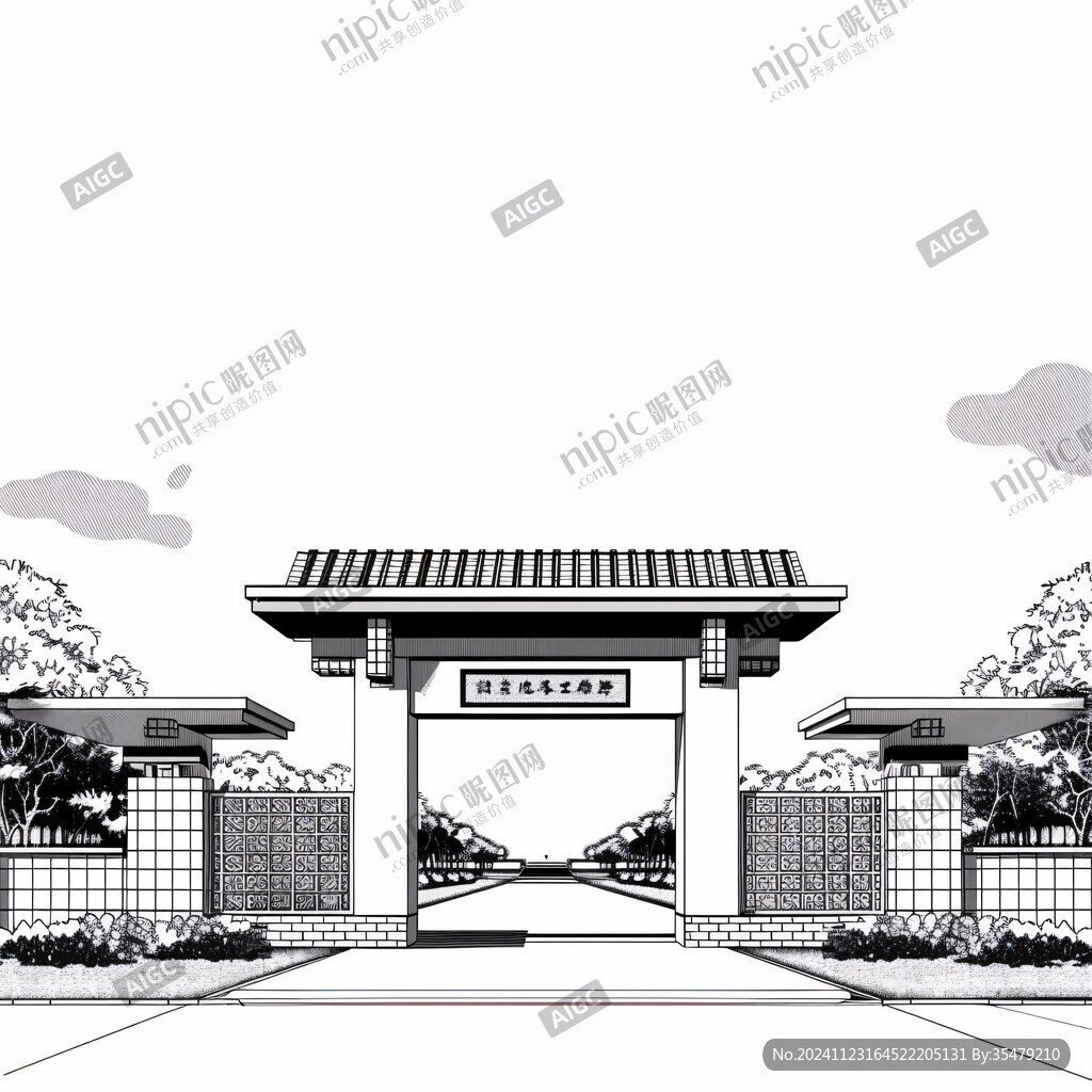 校门线稿