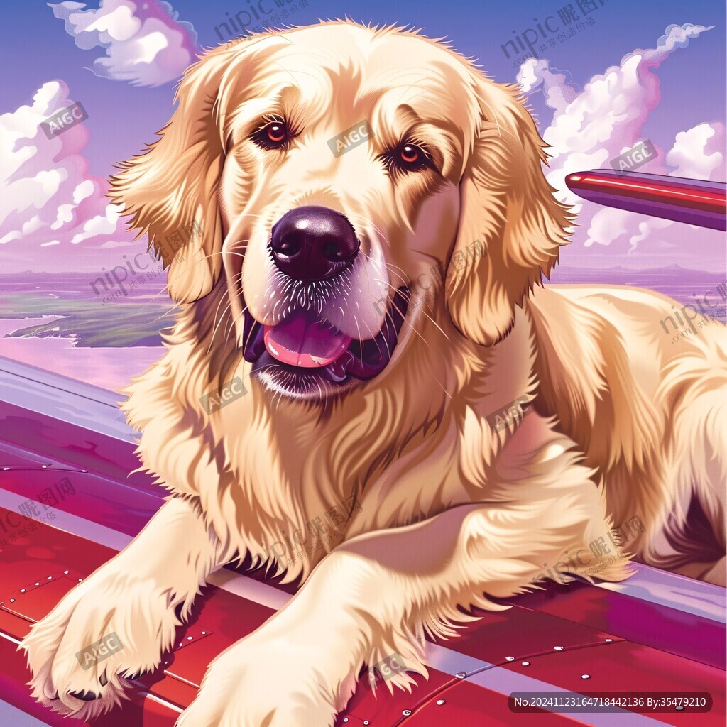 金毛犬插画