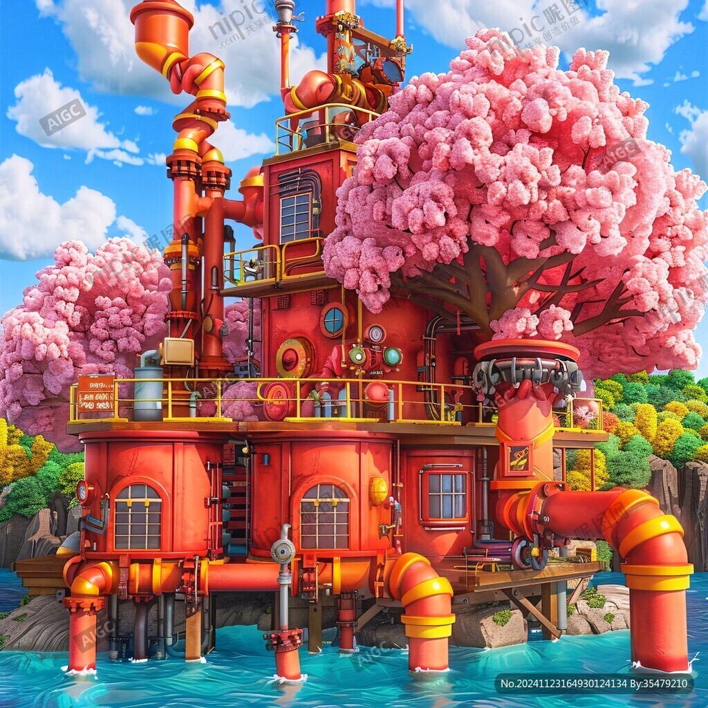 粉色奇幻建筑物