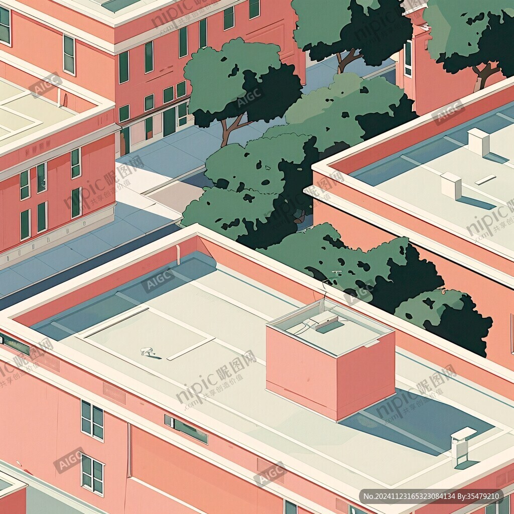 教学楼插画