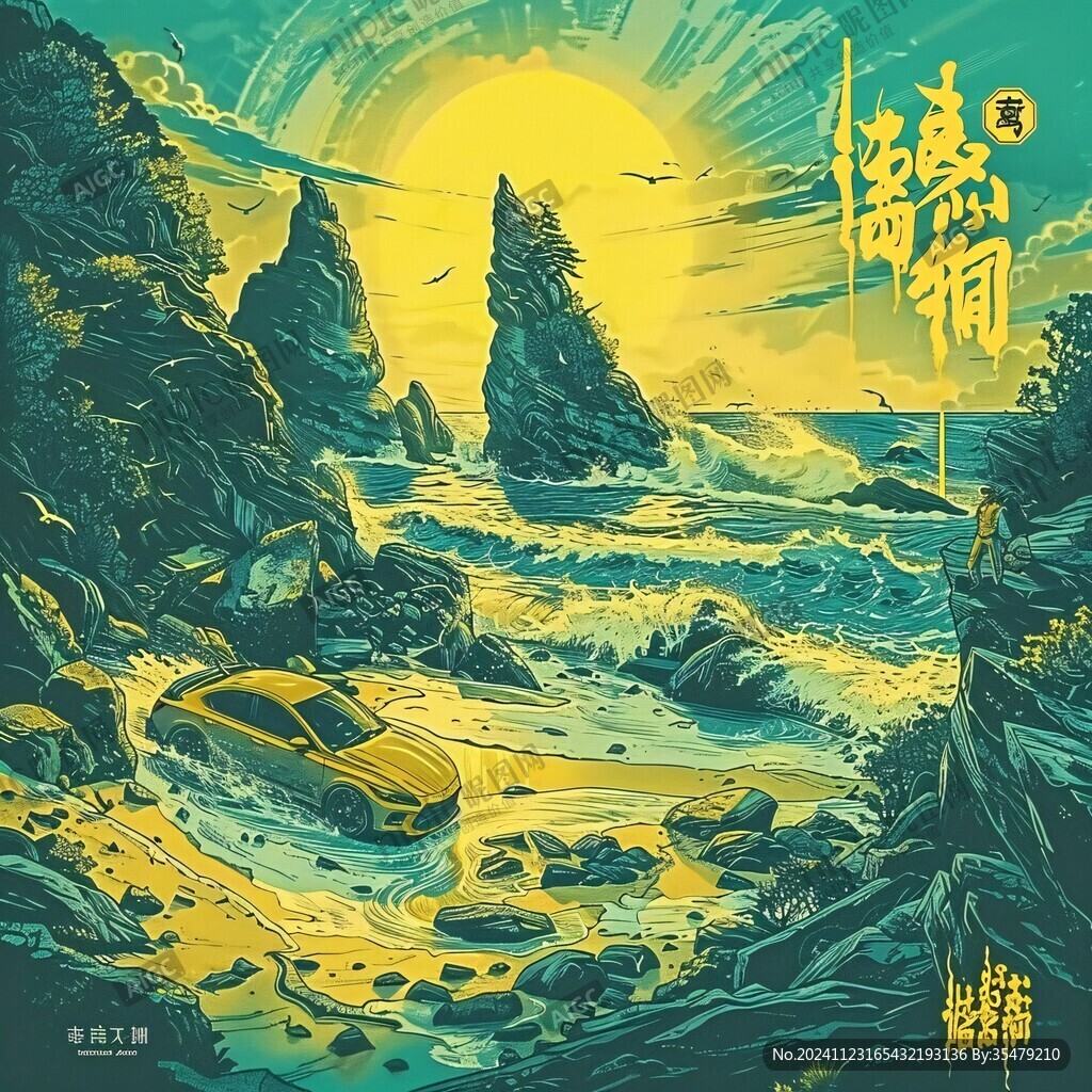 乘风破浪包装插画