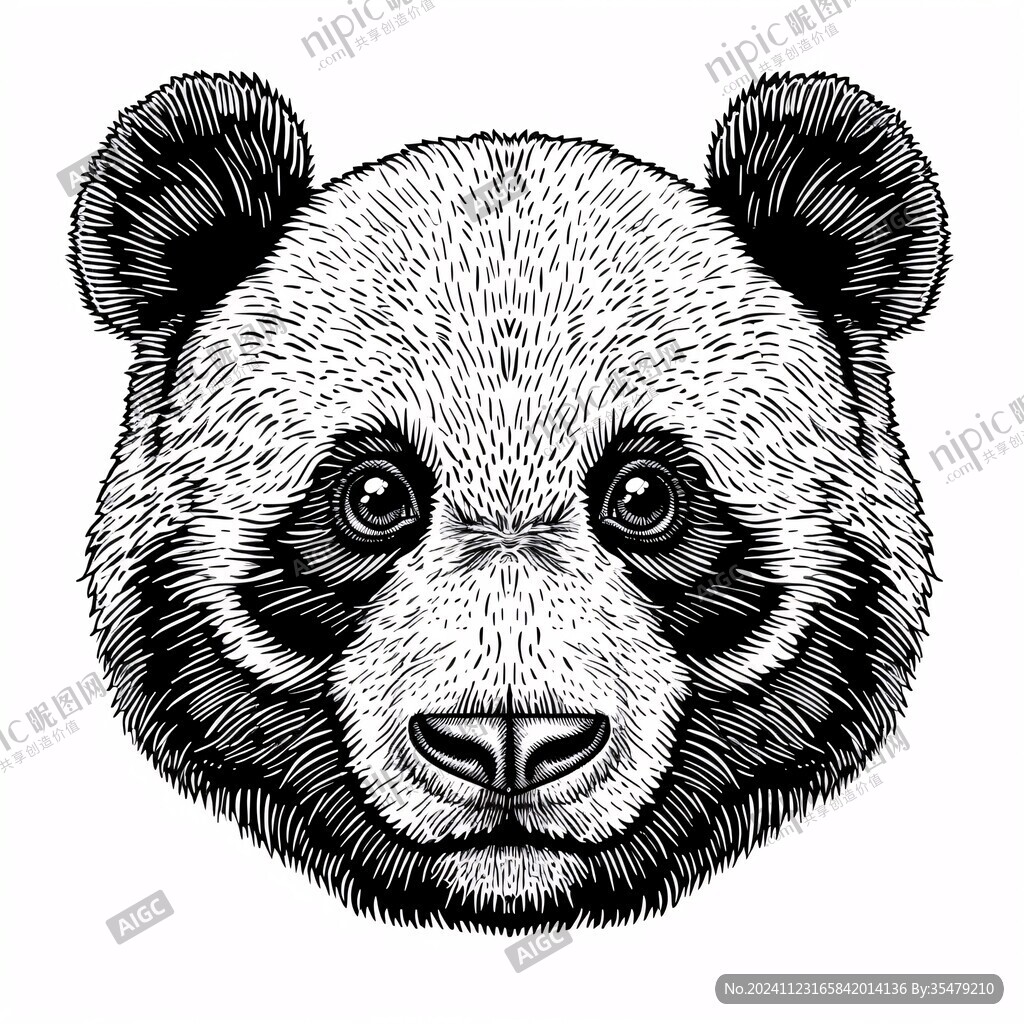 熊猫线描