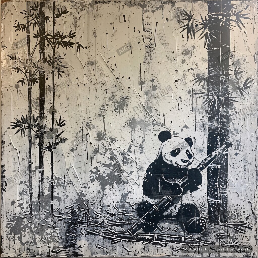熊猫壁画