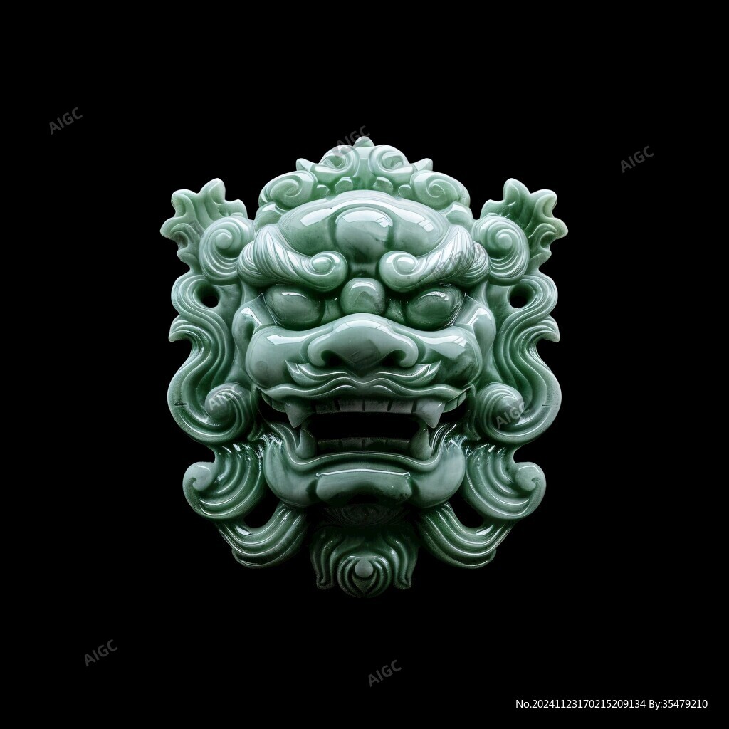 翡翠绿古法禅纹伏虎