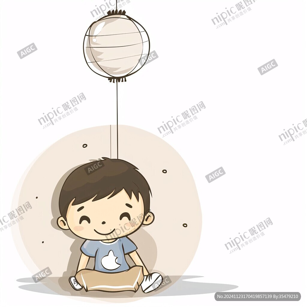 等待吃汤圆的小孩插图