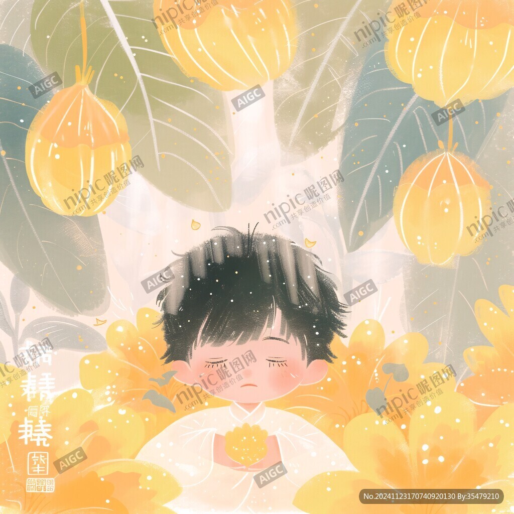 节气小孩插画