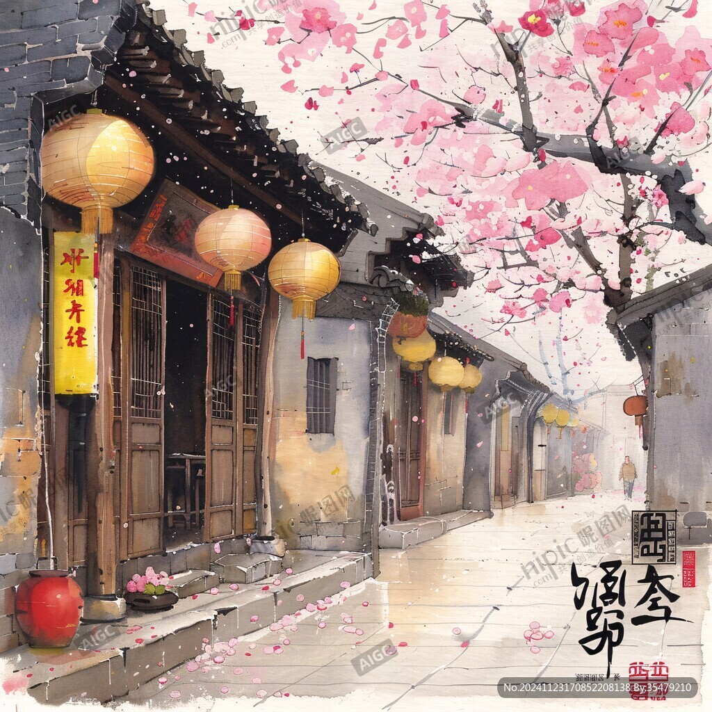 古街插画