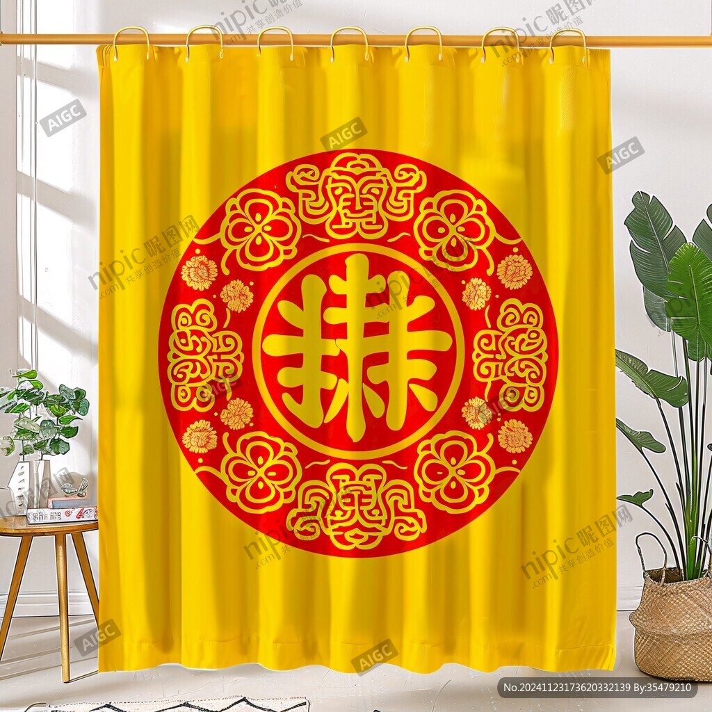 龙凤双喜戳纱帘