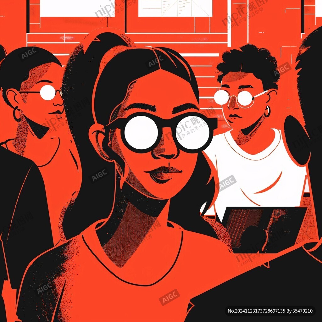 墨镜人物插画