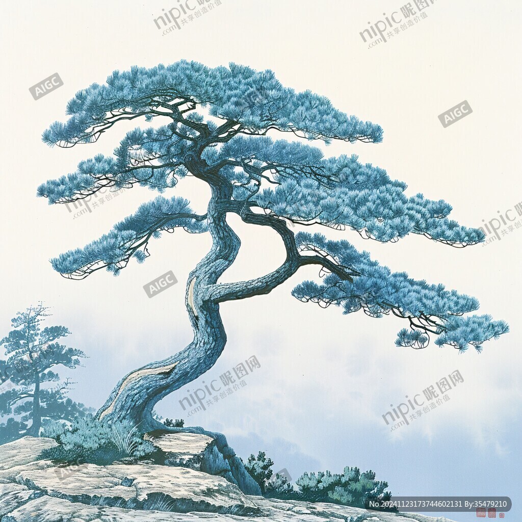 鼠绘迎客松