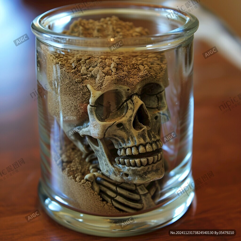 骷髅头玻璃杯