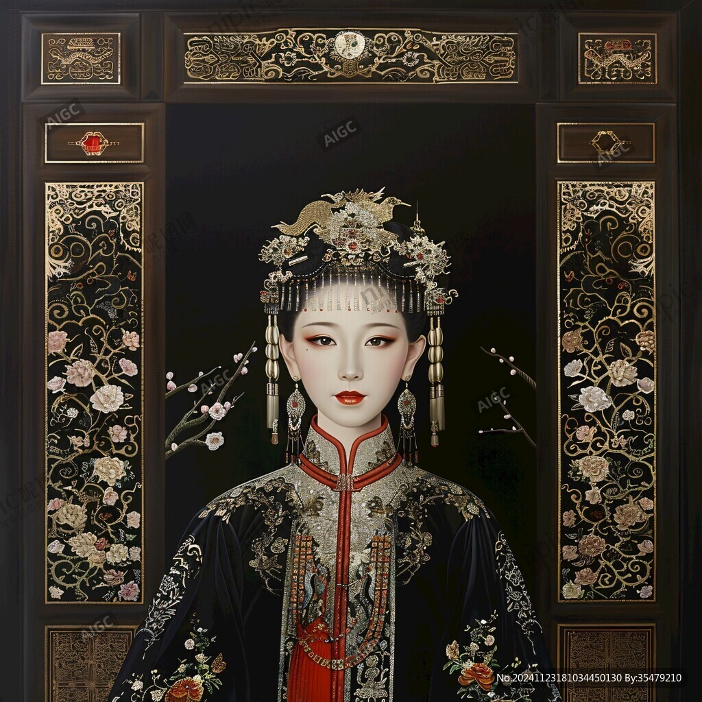 清宫美人插画