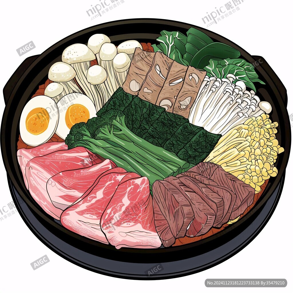 石锅拌饭插画
