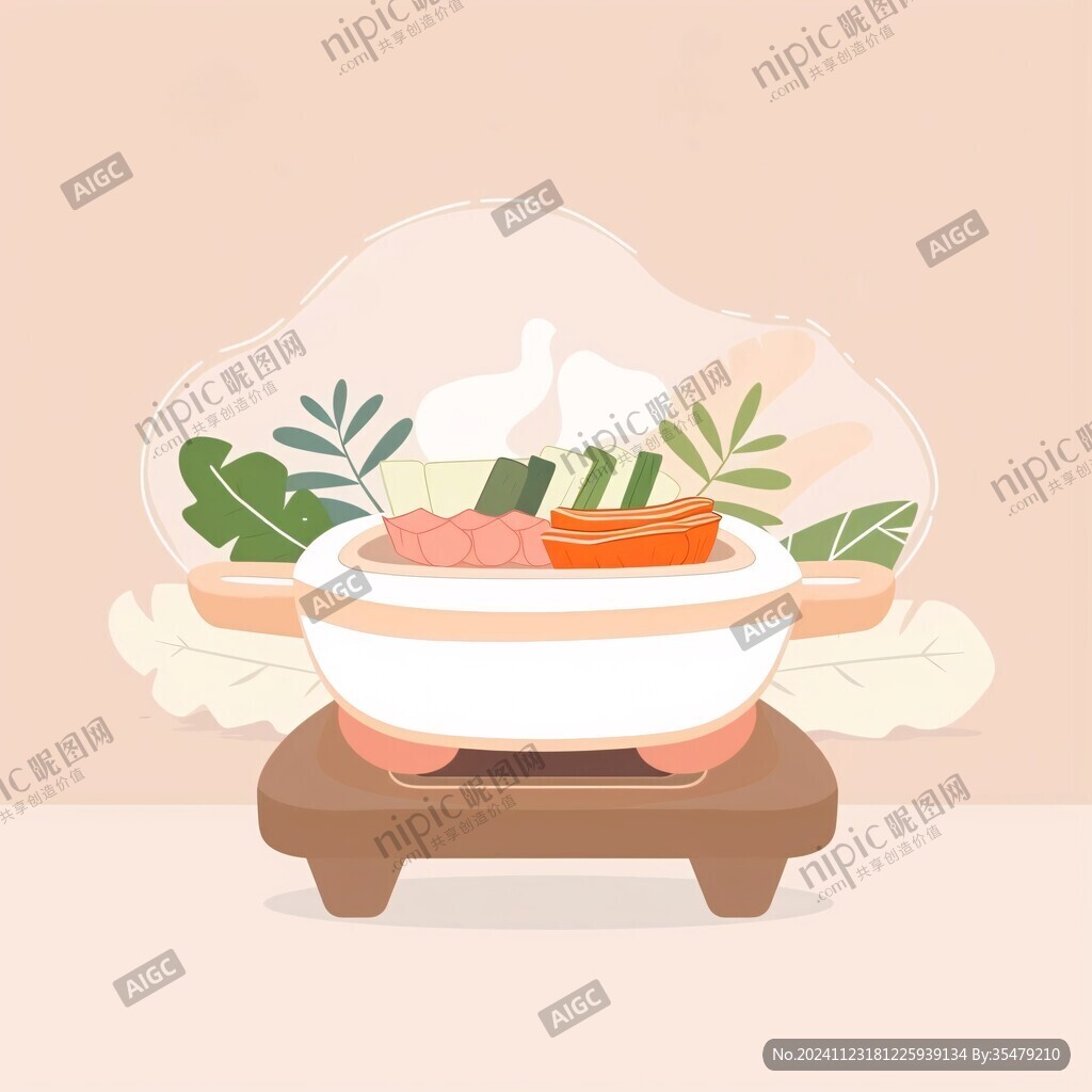 韩式火锅插画