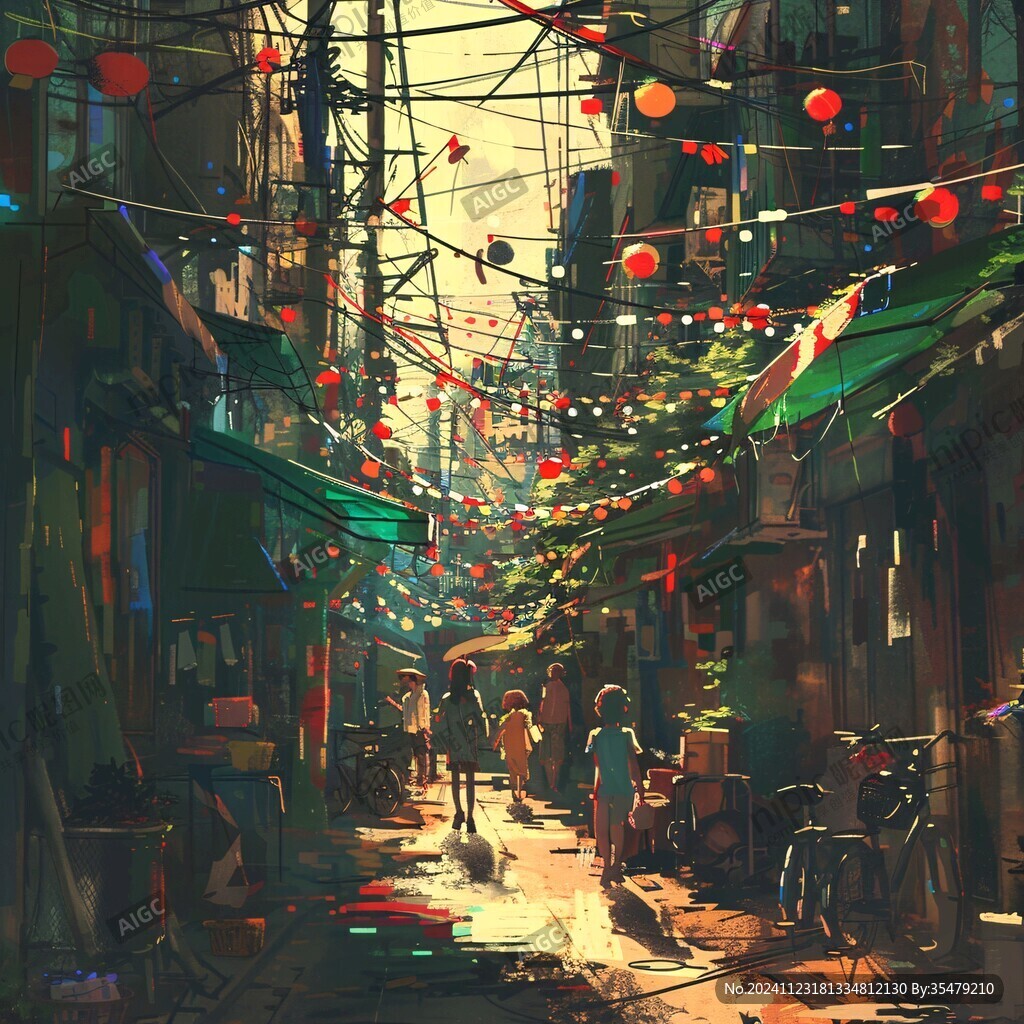 庙街插画