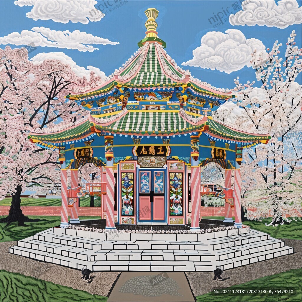 爱晚亭城市插画素材