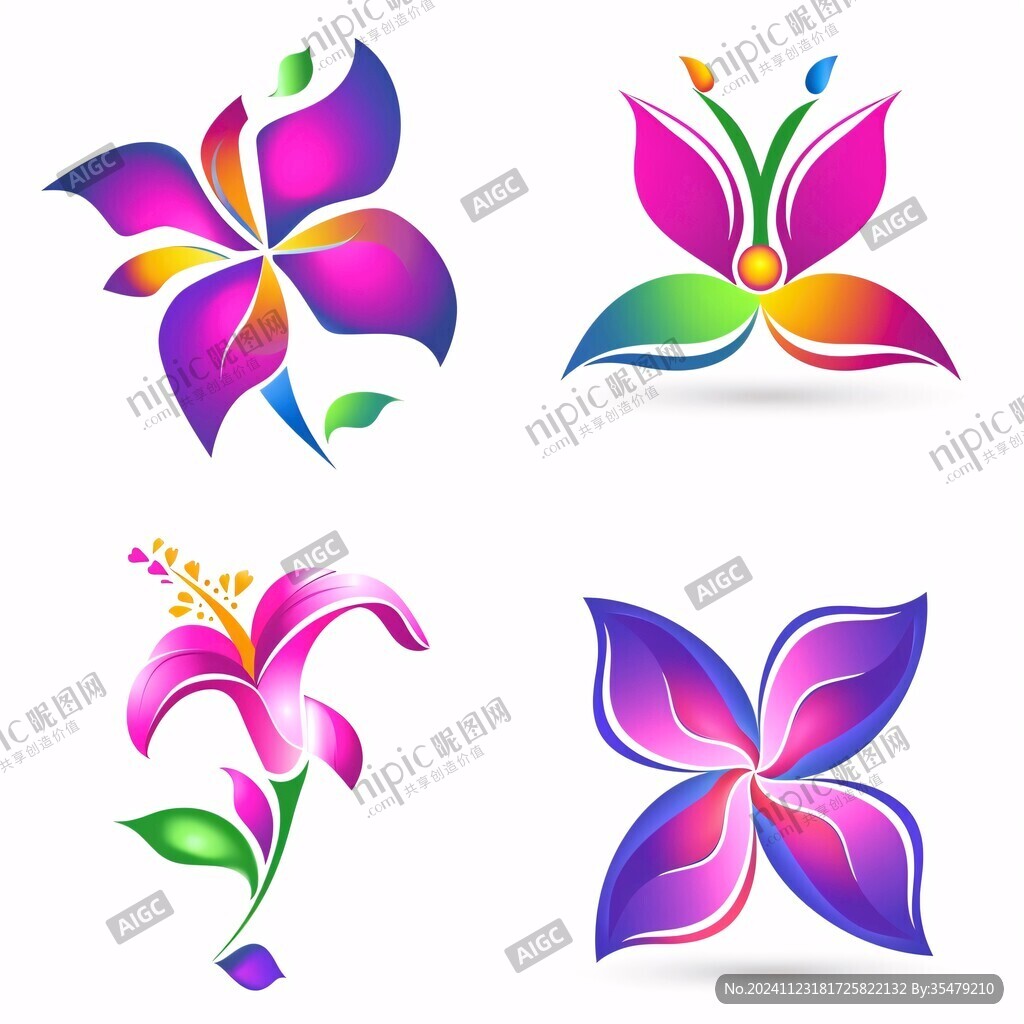 动感唯美花标志