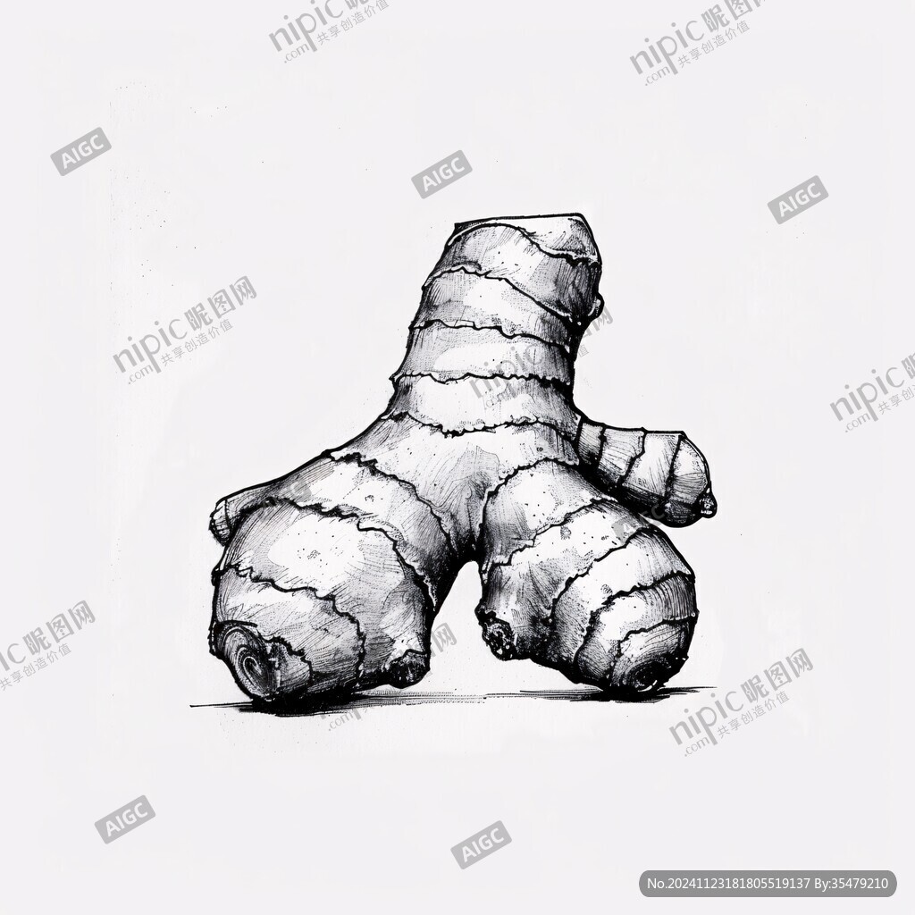高清手绘生姜