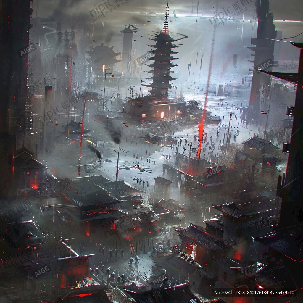 场景赛博插画