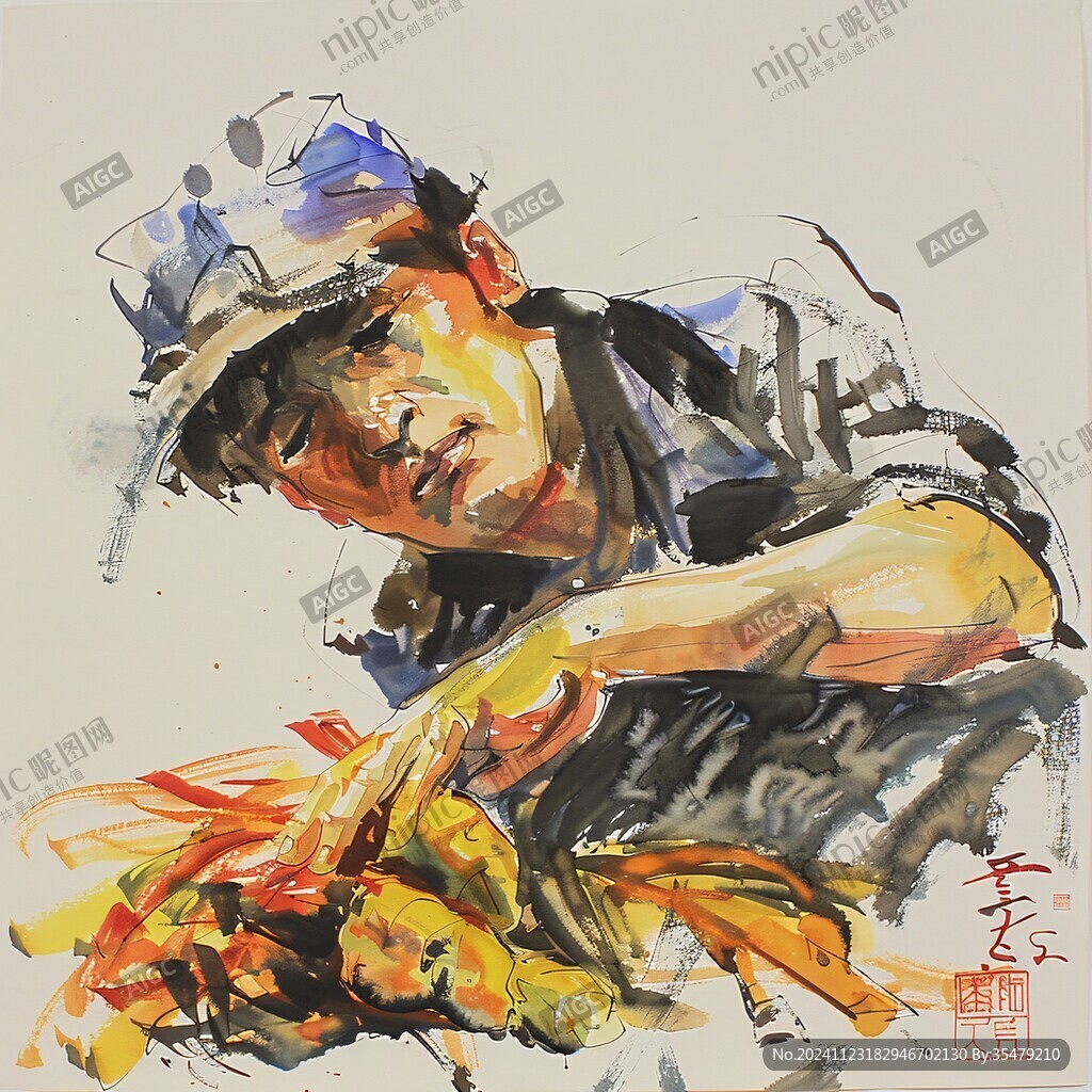 水粉人物画