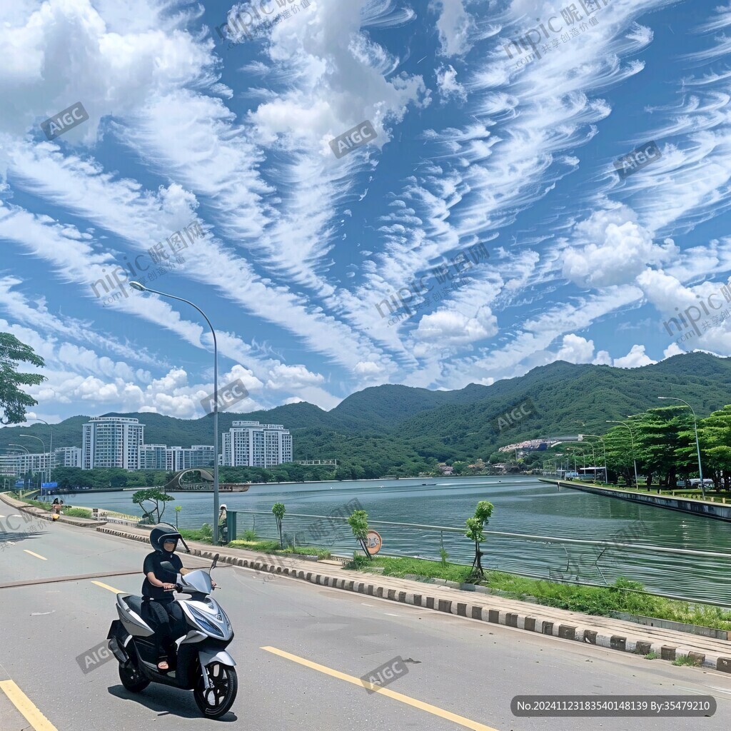 韩江蓝天白云