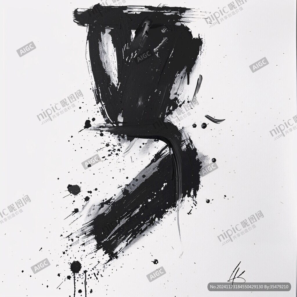 抽象水墨一字