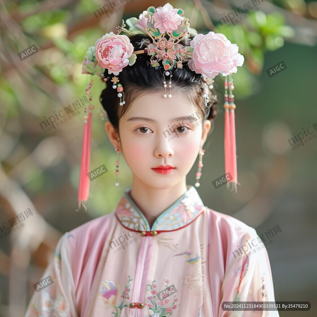丫鬟髻少女