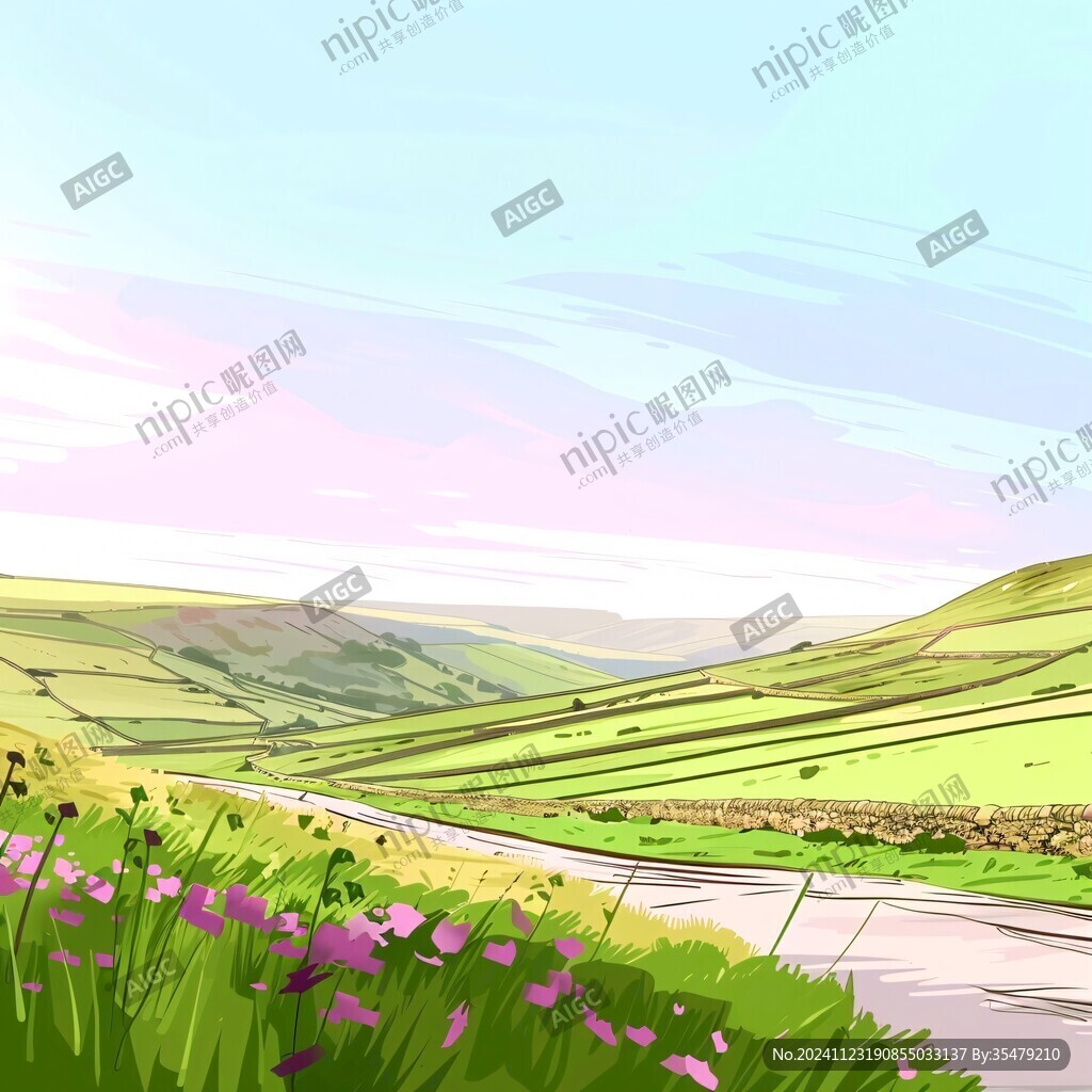 草原风光插画