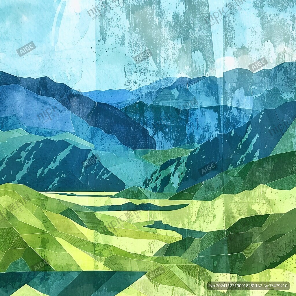山丘抽象画