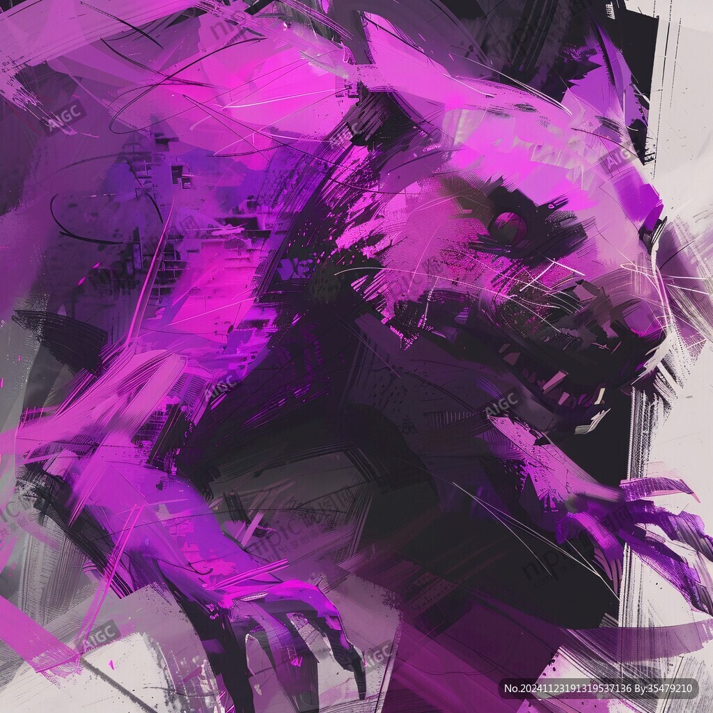 紫色抽象画