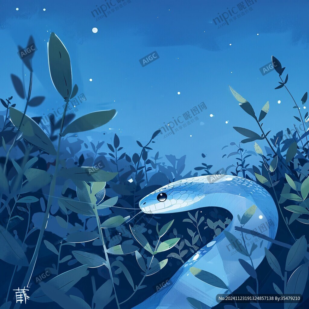 扁平风蛇插画