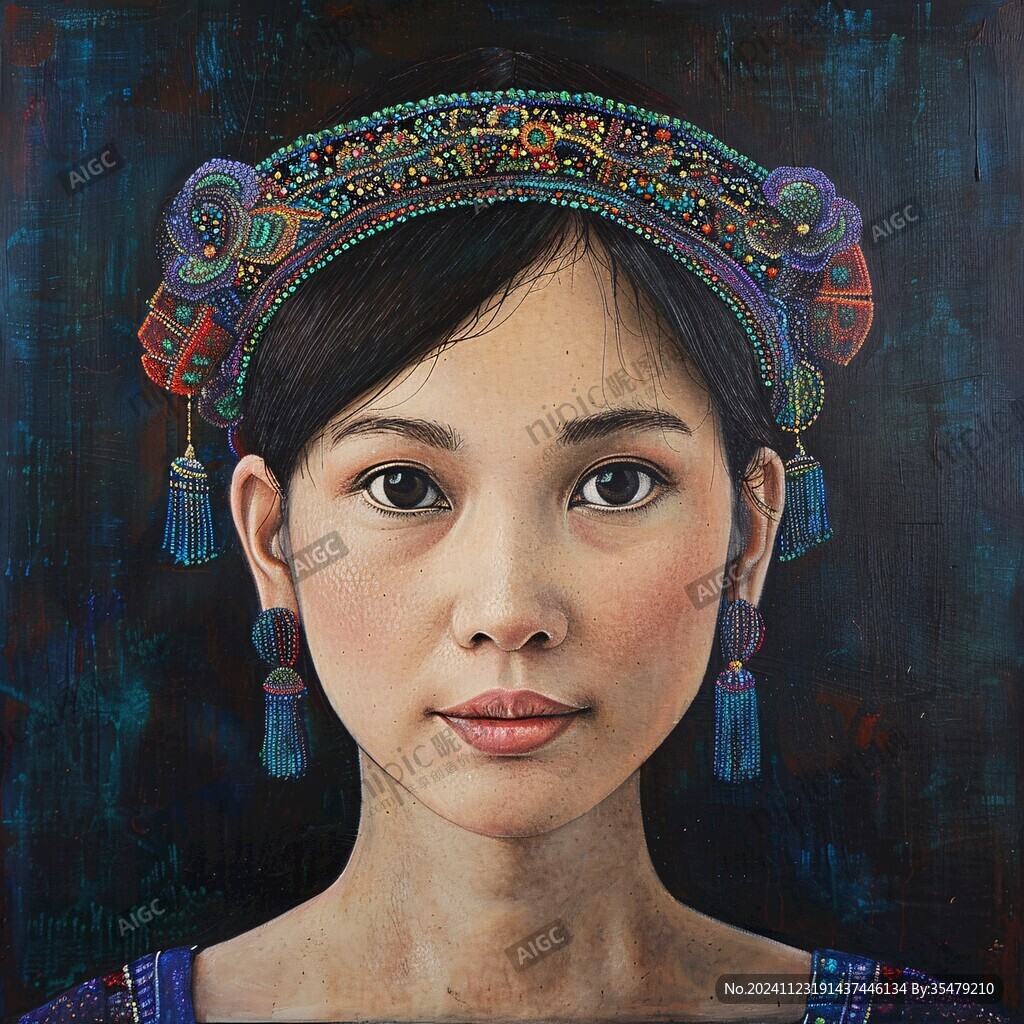 瑶族美女插画