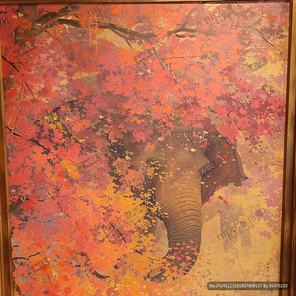 唯美大象壁画