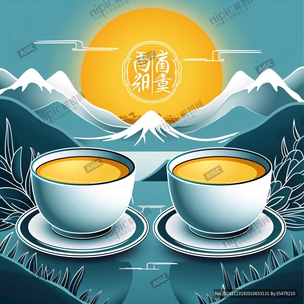 贡茶包装插画