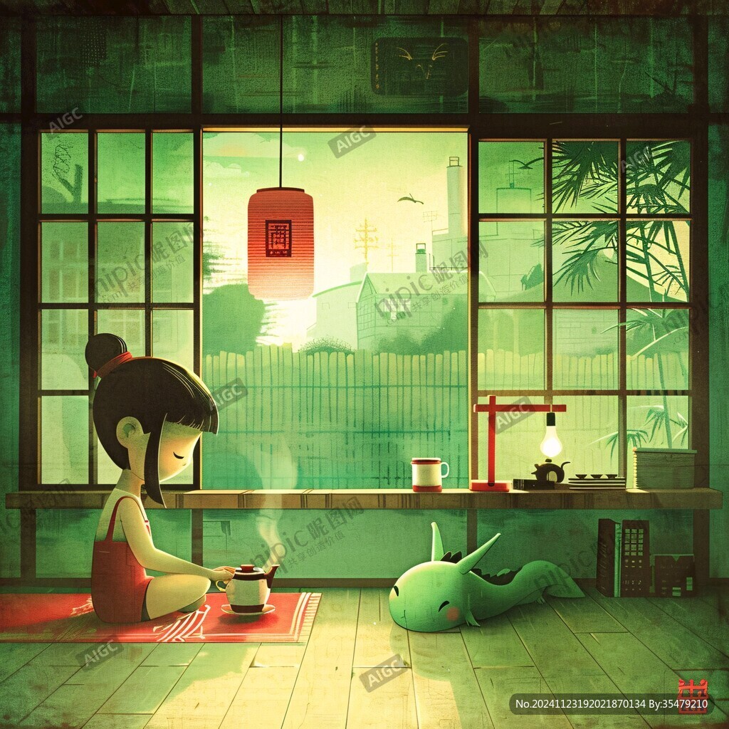 惬意下午插画