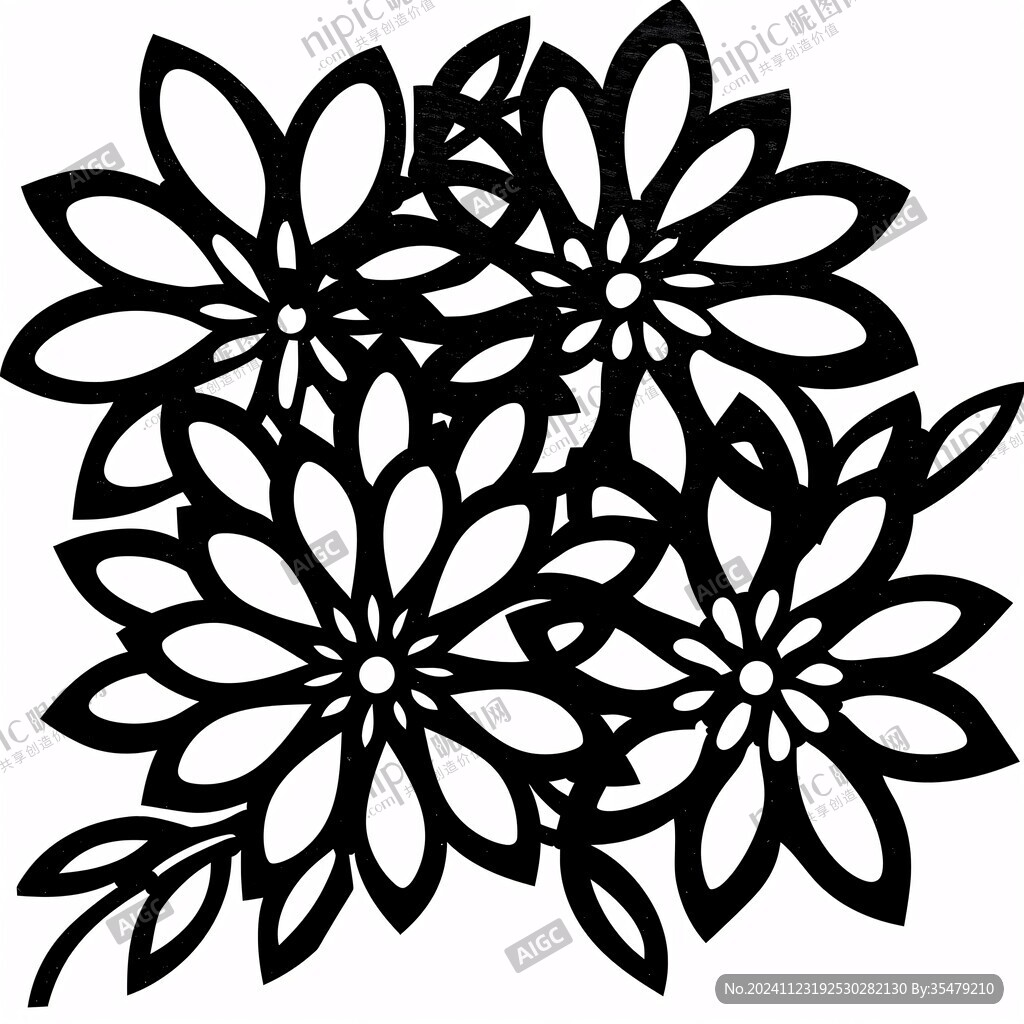黑色线条花纹
