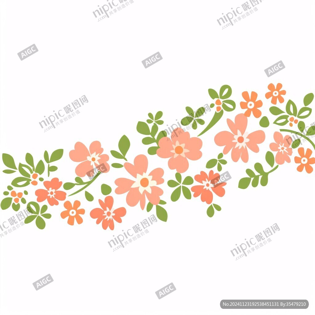 桃花花纹素材