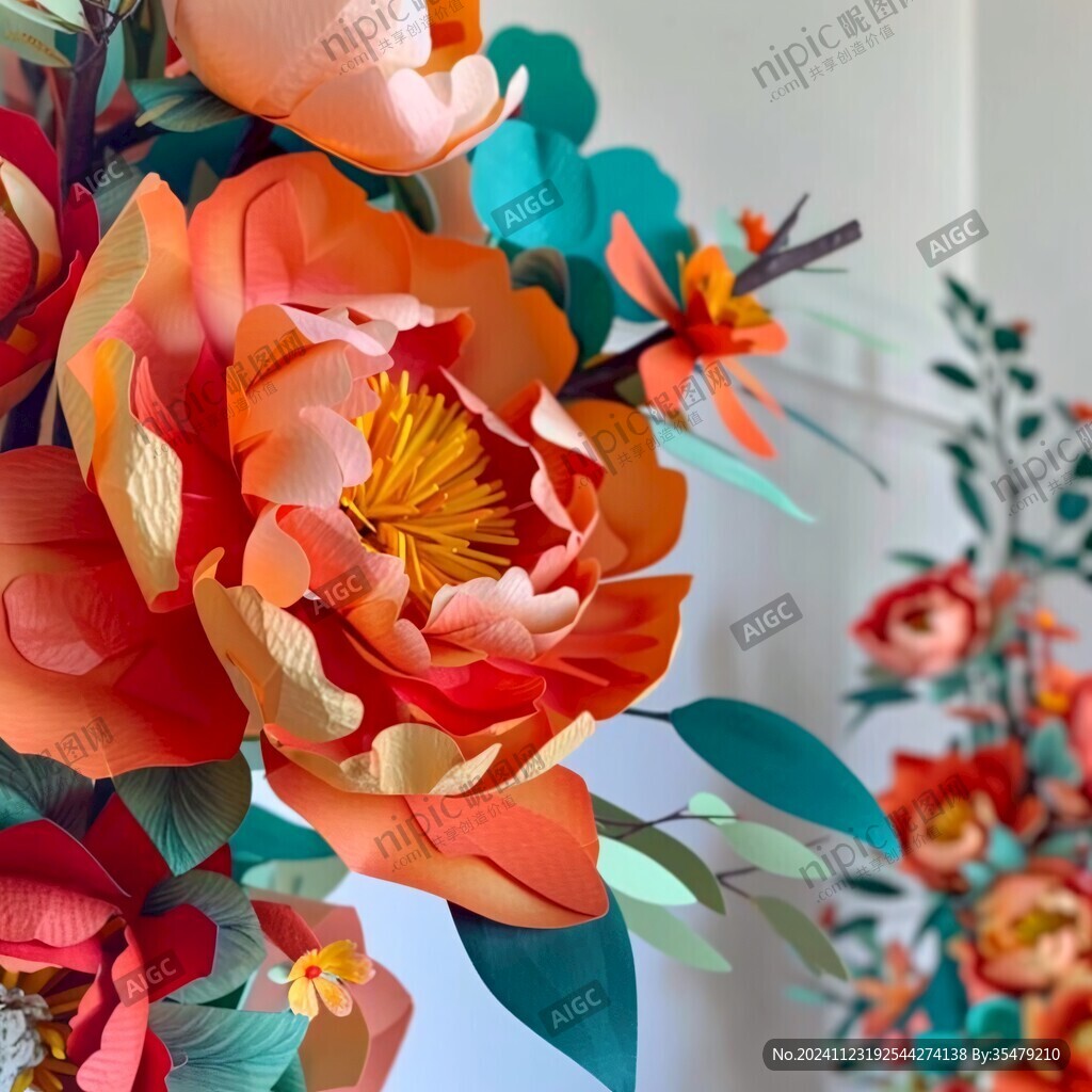 3d立体花卉牡丹