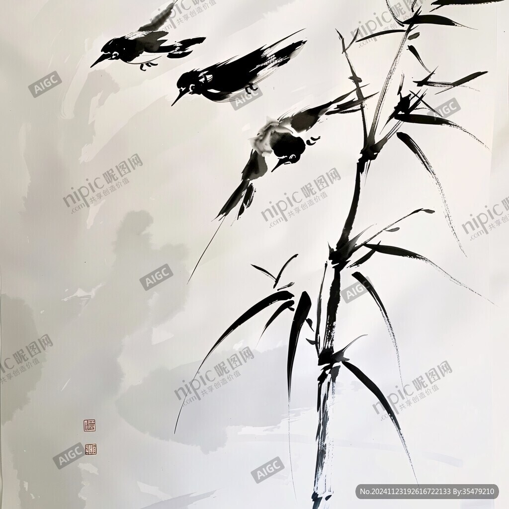水墨鱼趣