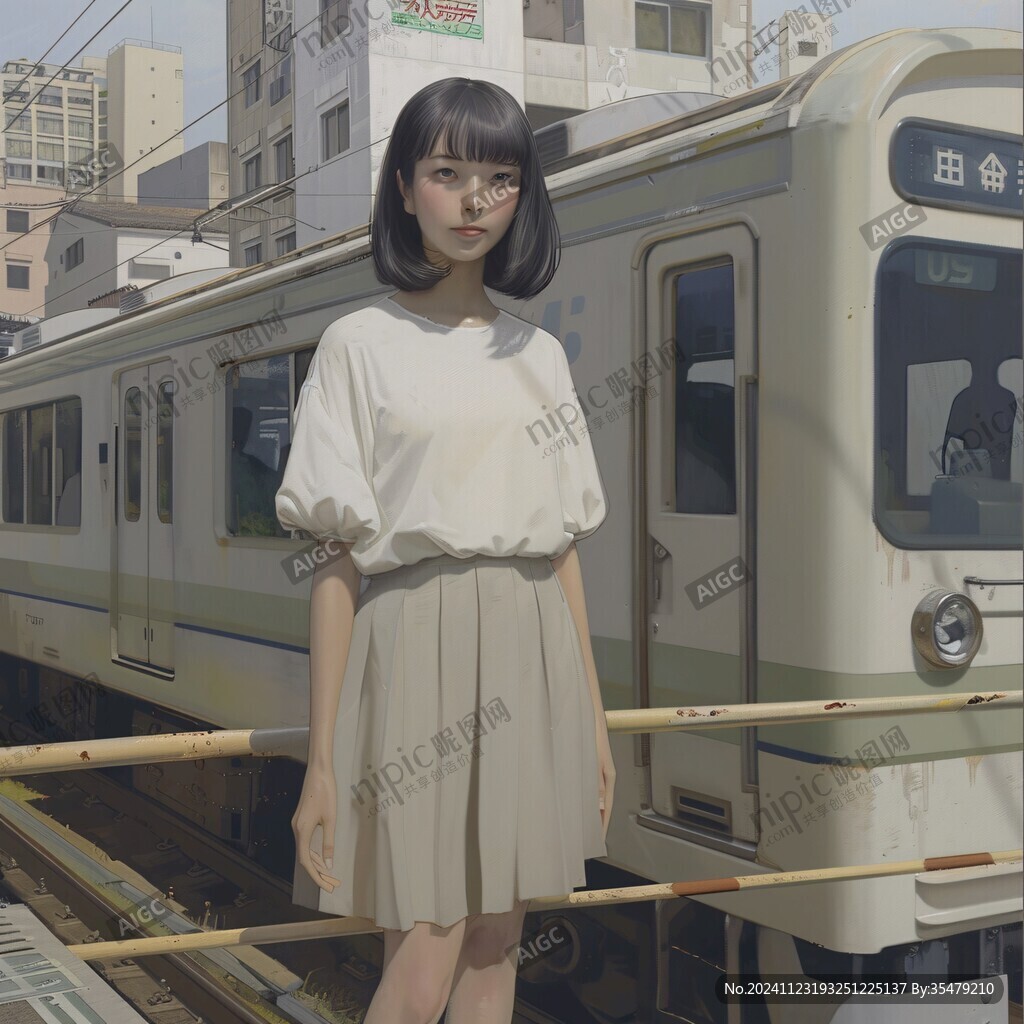 写真少女插画