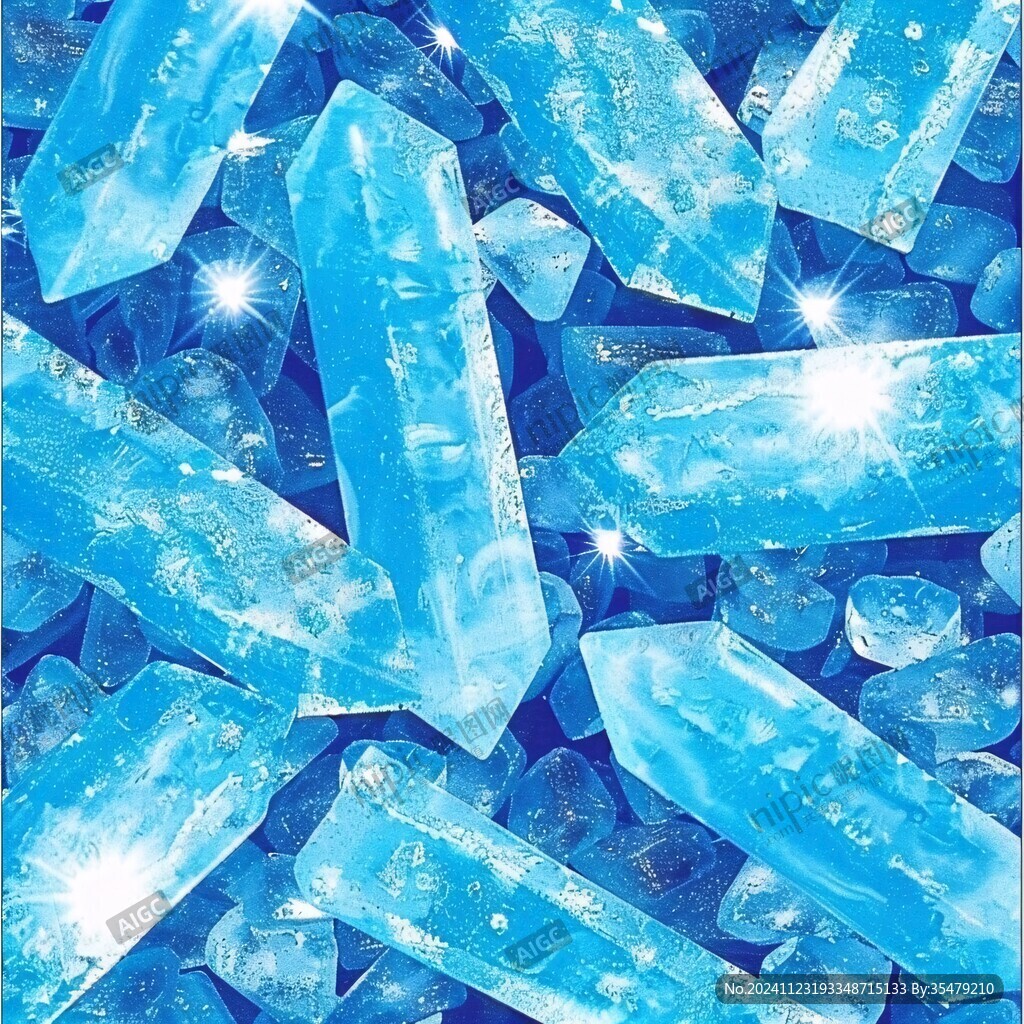 梦幻蓝水晶立体图案